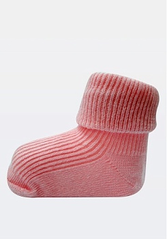 Состав:
Хлопок 77%
Полиамид 21%
Эластан 2%
	Носки для малышей двухлицевого переплетения «в рубчик» с отворотом однотонные.