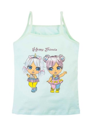 Состав: 
Хлопок 95%
Эластан 5%
	Детская майка для девочки с рисунком 