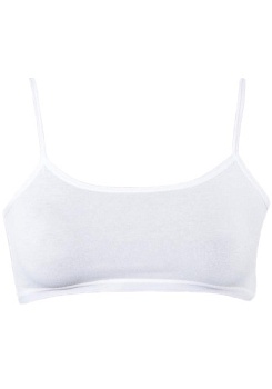 Состав:
Хлопок 95%
Эластан 5%
	Детское бюстье для девочки на тонких бретельках.