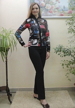 Состав: 
Футер
Хлопок 72% 
Полиэстер 20%
Лайкра 8% 
	Женский костюм-стойка 