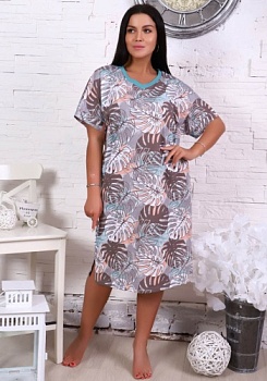 Состав:
Кулирка
Хлопок 100%
	Туника с коротким рукавом, пройма спущенная. Накладные карманы. Яркая красивая отделка дополняет образ. В боковых швах фигурный разрез.

Обратите внимание: расцветка товара на сайте может отличаться от фактической р