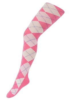 Состав:
Хлопок 76%, 
Полиамид 21%, 
Эластан 3%
	Колготки детские, с рисунком. Данная модель колгот для девочек отличается своей яркостью и насыщенностью цветов. Основной ярко-розовый цвет отлично дополнен рисунком в виде серо-голубых ромбиков.