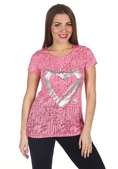 Состав: 
Деворэ
Полиэстер 65%
Хлопок 35%
	Футболка женская,полуприлегающего кроя. Со спущенным рукавом. С модным принтом.

Обратите внимание: расцветка товара на сайте может отличаться от фактической расцветки. Оптовый склад оставляет за собой