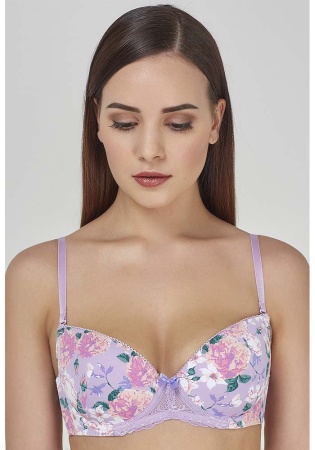 Состав:
Эластичное полотно
ПА 85%,
ПУ 15%
Кружево
ПА 90%,
ПУ 10%
	Бюстгальтер формы T-Shirt с формованной чашкой без Push-ap для всех размеров. Детали бюстгальтера выполнены из эластичного принтованного полотна и кружева. Чашка декорирована дек