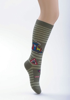 Состав: 
Хлопок 74%, 
Полиамид 24%, 
Эластан 2%
	Получулки с изображением дорожных знаков.