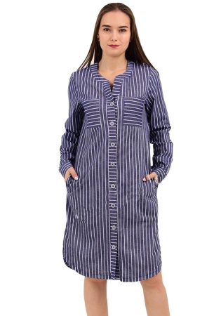 Состав:
Хлопок 100%.
	Женский  халат в полоску, на пуговицах. 

Обратите внимание: расцветка товара на сайте может отличаться от фактической расцветки. Оптовый склад оставляет за собой право поставить товар любого цвета, который имеется на данны