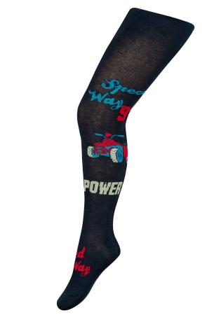 Состав:
Хлопок 76%, 
Полиамид 21%, 
Эластан 3%
	Колготки для мальчиков, с рисунком. Оригинальная модель колготок на мотоциклетную тематику украшена рисунком в виде ярко-красного квадроцикла.
