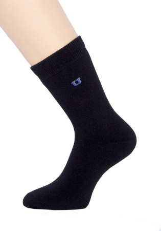 Состав:
Шерсть 28%
ПАН 58%
Полиамид 9%
Эластан 5%
	Зимний плюшевый носок с мелким рисунком на паголенке. 