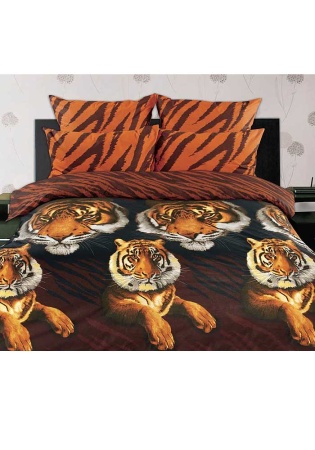 Ткань: Бязь
Состав: Хопок 100%
   Комплект постельного белья «Бенгальский тигр» коллекции 