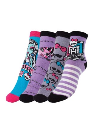 Состав: 
Хлопок: 66%, 
ПА: 22%, 
ПП: 10%, 
Эластан: 2%.
	Носки детские «Monster High».
