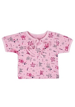 Состав:
Кулирка
Хлопок 100%
	Кофточка с короткими рукавами. Вырез в форме капелтки на завязках.