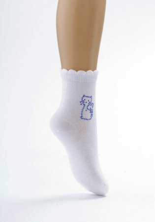 Состав: 
Хлопок 74%, 
Полиамид 24%, 
Эластан 2%
	Детские носки со стразами из коллекции Party line.