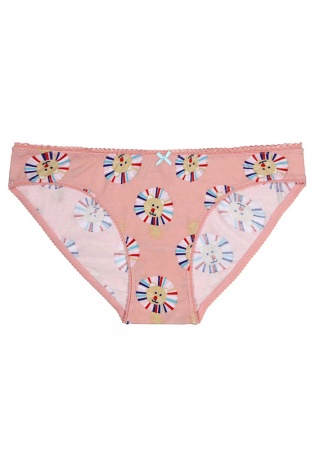 Состав:
Хлопок 95%,  
Эластан 5%
	Женские трусики из набивного полотна, декорированы атласным бантиком.