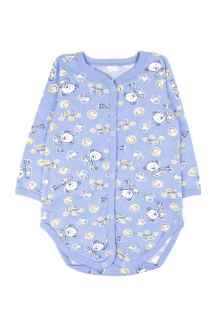 Состав:
Кулирка 
Хлопок 100%
	Боди из материала кулирка с длинными рукавами на кнопочках по всей длине. Снизу три кнопки для переодевания подгузника.