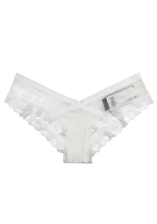 Состав:
Нейлон 91%
Эластан 9%
	Трусики-элегант кружевные.Модель декорирована изысканным кружевом и атласным бантиком.