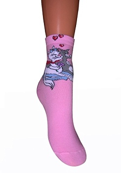 Состав: 
Хлопок 74%, 
Полиамид 24%, 
Эластан 2%
	Демисезонные носки для девочек с рисунками 