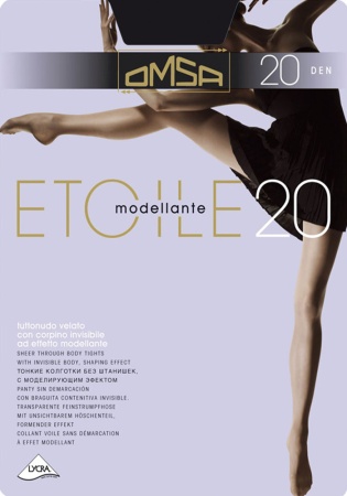 Состав: 
Полиамид 80%,
Эластан 20%
	Прозрачные колготки с эффектом блеска плотностью 20 ден с лайкрой двойной обкрутки, с моделирующим эффектом, с плоскими швами, ластовицей и широким комфортным поясом, укреплённый мысок, формованные.