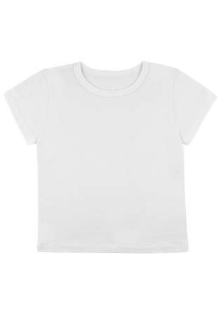 Состав:
Кулирка
Хлопок 100%
	Детская футболка белого цвета. 	