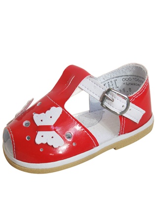 Материал верха:  Искусственная кожа/Лак
Материал стельки:  Текстиль
Материал подклада:  Натуральная кожа
Материал подошвы:  Пористая резина
	Сандалии для девочек и мальчиков.