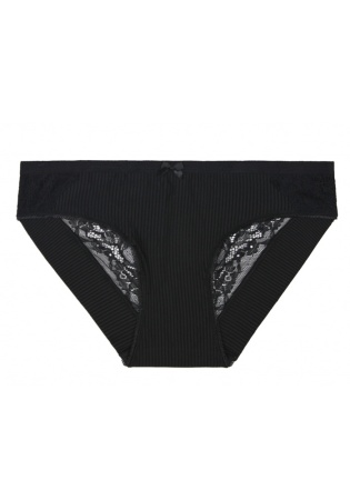 Состав:
Нейлон 80%
Эластан 20%
	Стильные, красивые женские трусы-слипы черного цвета, модель дополняет элегантное кружево.
