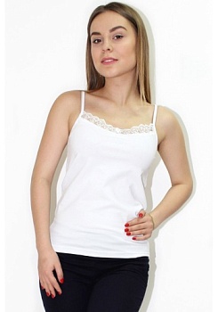 Состав:
Кулирка 95%,
Лайкра 5%
	Майка женская.	