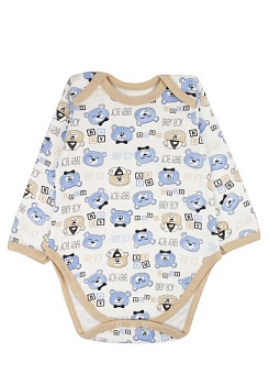 Состав:
Футер
Хлопок 100%
	Боди с длинным рукавом на трех кнопочках снизу, утепленное внутри футером. На плечах разрезики для удобства одевания.