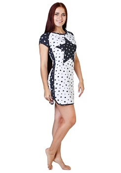 Состав:
Кулирное полотно 
Хлопок 100%
	Сорочка женская ночная 