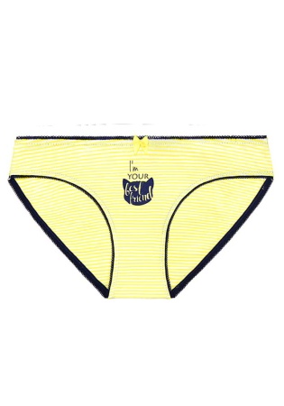 Состав:
Хлопок 95%
Эластан 5%
	Трусики-слипы однотонного цвета с веселым рисунком. 