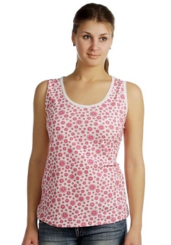 Состав:
Кулирное полотно
Хлопок 100%
	Майка женская 