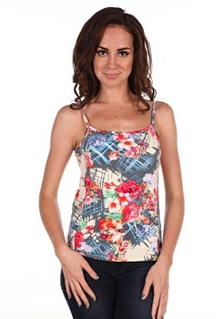 Состав: 
Вискоза 95% 
Лайкра 5%
	Женский топ из принтованного полотна. 

Обратите внимание: расцветка товара на сайте может отличаться от фактической расцветки. Оптовый склад оставляет за собой право поставить товар любого цвета, который имеетс