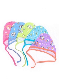 Состав:
Футер
Хлопок 100%
	Чепчики детские на завязках.