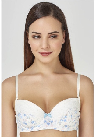 Состав:
Эластичное полотно
ПА 85%,
ПУ 15%
Кружево
ПА 90%,
ПУ 10%
	Бюстгальтер формы T-Shirt с формованной чашкой без Push-ap для всех размеров. Детали бюстгальтера выполнены из эластичного принтованного полотна. Чашка декорирована узким кружево