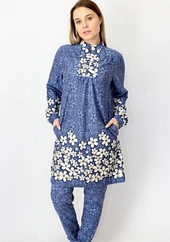 Состав: 
Хлопок 100% 
	Комплект  женский.

Обратите внимание: расцветка товара на сайте может отличаться от фактической расцветки. Оптовый склад оставляет за собой право поставить товар любого цвета, который имеется на данный момент.	