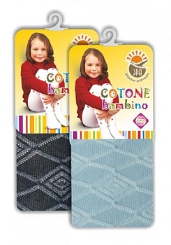 Состав: 
Хлопок 75%, 
Полиамид 20%,
Эластан 5% 
	Колготки детские двухслойные из хлопковой пряжи двойного кручения, с набивным рисунком, однотонные, плоские швы, укрепленные пятка и мысок