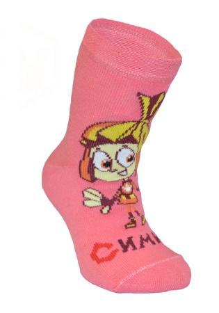 Состав: 
Хлопок 80%, 
ПА 15%, 
Эластан 5%
	Детские носки из хлопка с компьютерным рисунком Симки из мультфильма