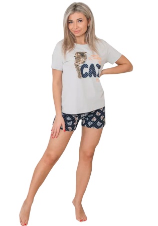 Состав:
Кулирка
Хлопок 100%
	Женская пижама 