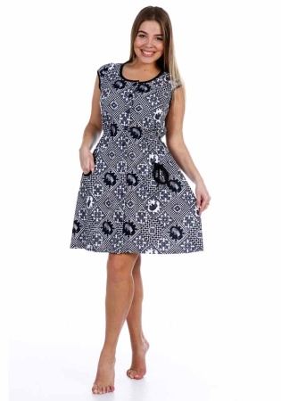 Состав: 
Хлопок: 100%.
	Халат с двумя карманами из яркой набивной ткани. Резинка на талии.
