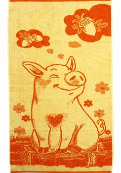 Ткань: Махра
Состав: 
Хлопок 100% 
Размер: 50х90
	Полотенце махровое гладкокрашеное «Lucky pig» производится из 100% натурального сырья и обладает высокой впитывающей способностью. Стойкость окраски и специальная противоусадочная технология обес