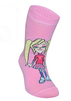 Состав: 
Хлопок 80%, 
ПА 15%, 
Эластан 5%
	Детские носки из хлопка с компьютерным рисунком Розы из мультфильма