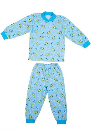 Состав:
Кулирка 
Хлопок 100%
	Пижама детская с длинными рукавами. Манжетики на рукавах и на штанинах снизу. V-образный вырез воротника помогает легко одеть пижаму через голову ребенку.