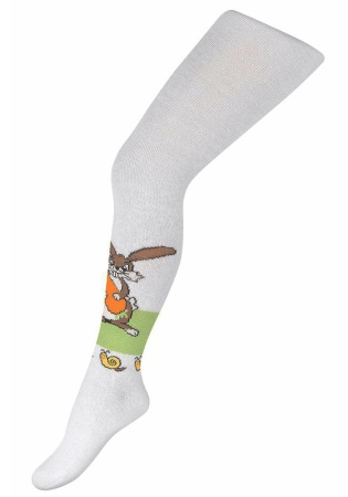 Состав:
Хлопок 76%, 
Полиамид 21%, 
Эластан 3%
	Качественные детские хлопковые колготки для девочки с рисунком зайца с морковкой.
Легко одеваются и плотно облегают ногу.