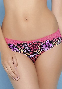 Состав:
Эластичное полотно
ПА 85%
ПУ 15%
Кружево
ПА 90%
ПУ 10%
Ластовица
Хлопок 100%
	Трусики-боксеры выполнены из принтованного эластичного полотна с использованием неоновых цветов и кружева. Линия талии декорирована эластичной лентой с фест