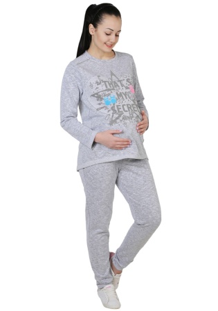 Состав:
Футер– петелька
Хлопок 62%,
ПЭ 28%, 
Вискоза 10%
	Костюм женский для будущих мам 