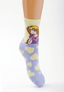 Состав: 
Хлопок 70%, 
Полиамид 28%, 
Эластан 2%
	Носки для девочек с аниме-персонажами.