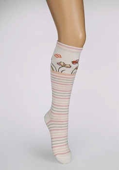 Состав: 
Хлопок 73%, 
Полиамид 25%, 
Эластан 2%
	Демисезонные гольфы на девочку.