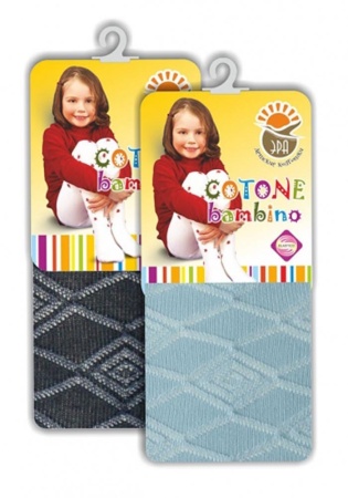 Состав: 
Хлопок 75%, 
Полиамид 20%,
Эластан 5% 
	Колготки детские двухслойные из хлопковой пряжи двойного кручения, с набивным рисунком, однотонные, плоские швы, укрепленные пятка и мысок