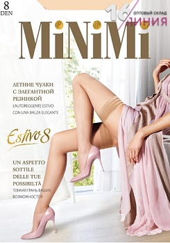 Состав:
Полиамид 90%,
Эластан 10%
	Очень тонкие чулки плотностью 8 ден, формованные, с невидимым мыском и широкой (7 см) силиконовой коронкой с геометрическим узором.