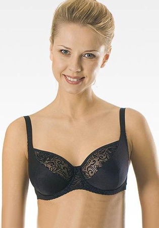 Состав:
Полиамид  85% 
Эластан  10%
Вискоза 5%
  Бюстгальтер из эластичного трикотажного полотна, не эластичного трикотажа и эластичного сетчатого полотна с набивкой 