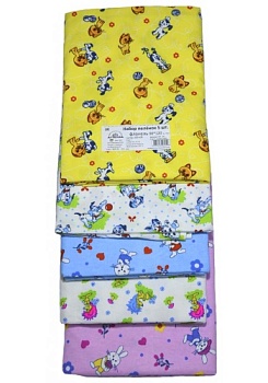 Состав:
Фланель
Хлопок 100%
	Набор пелёнок (5 штук). Цена указана за 1 штуку.
