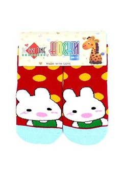 Состав:
Хлопок 80% 
Полиэстер 17%
Эластан 3% 
          Детские носки с махрой внутри, с рисунком 